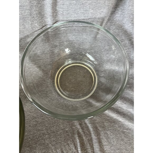 Vintage Mixing Serving Clear Glass Bowl Made in Mexico 8” & 9" Lot of 2 Heavy - Picture 8 of 11